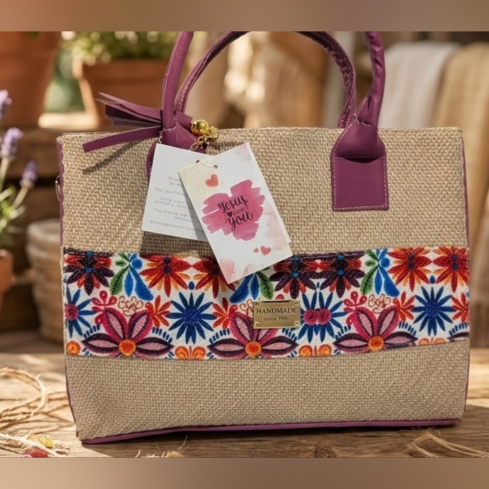 Authentic Mexican Artisan Pink Tote - Handmade in León, GTO - New